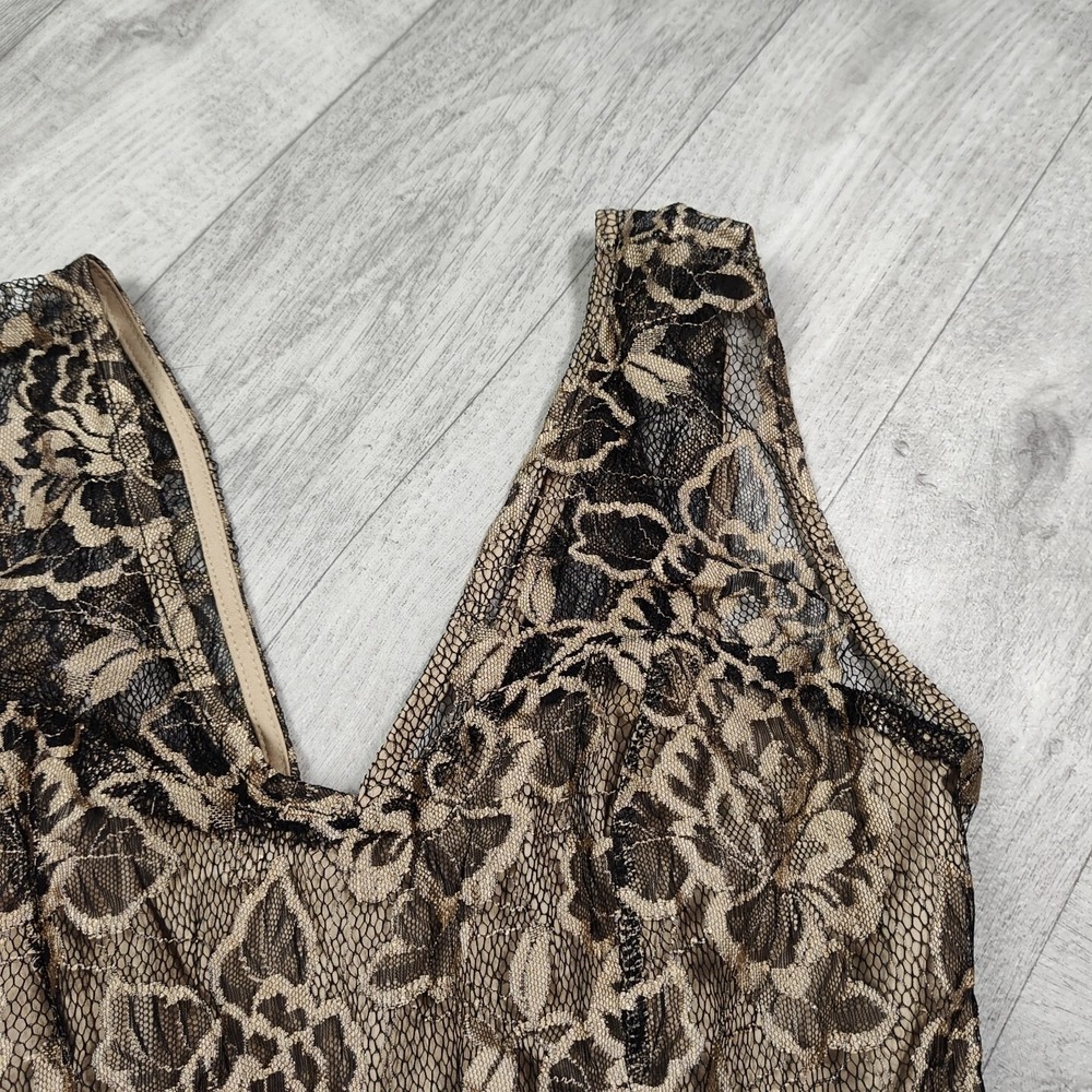 Alloy Apparel Women's Size Medium Black And Gold Metallic Lace Dress - Picture 6 of 16
